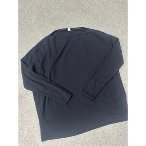 Lululemon Athleisure Long Sleeve Top Size 8 Black Oversized Boat Neck